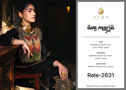 Awe Maria Aiqa Russian Silk Pakistani Salwar Suits Wholesaler