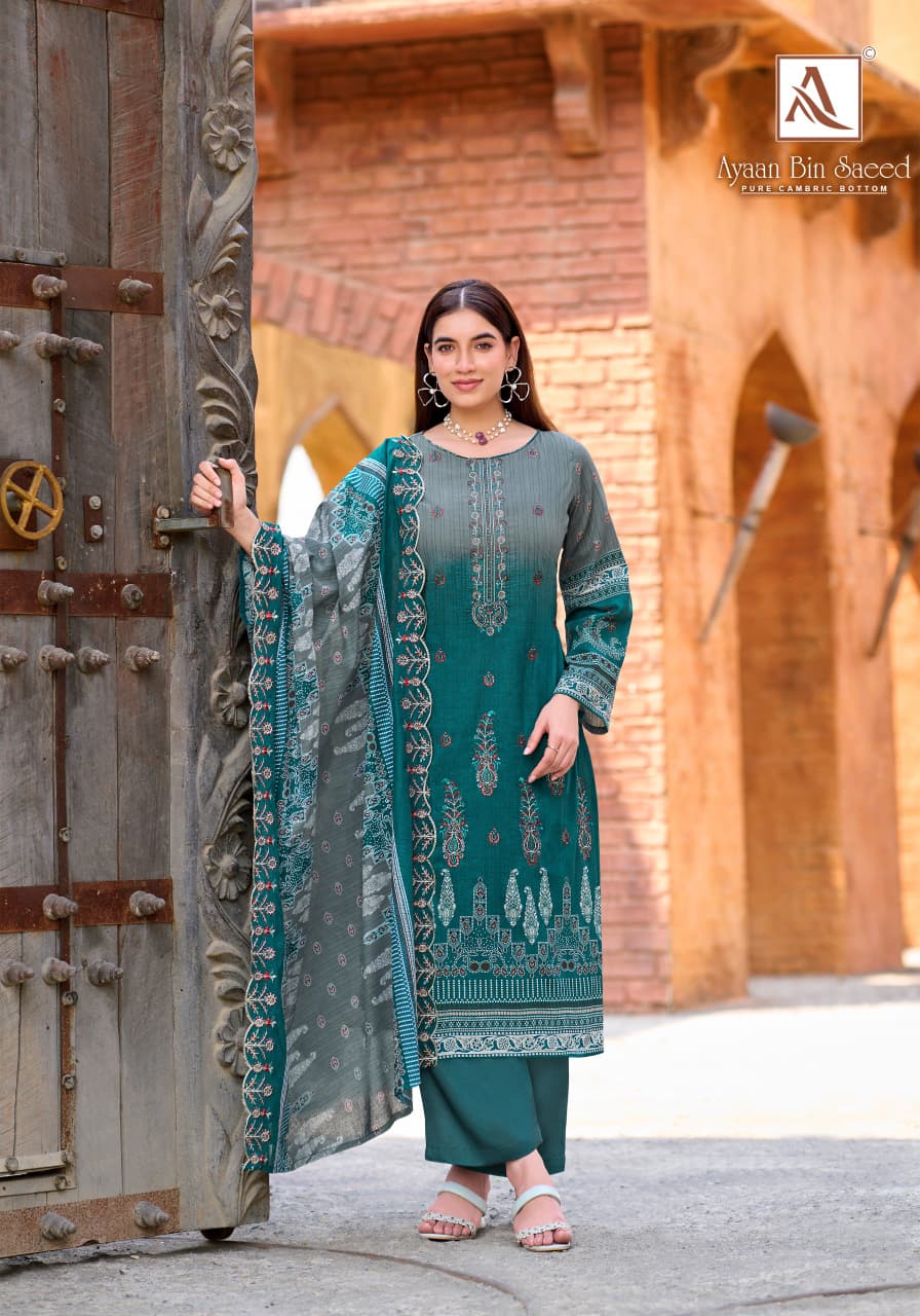 Ayaan Bin Saeed Alok Cambric Cotton Karachi Salwar Suits Wholesaler India