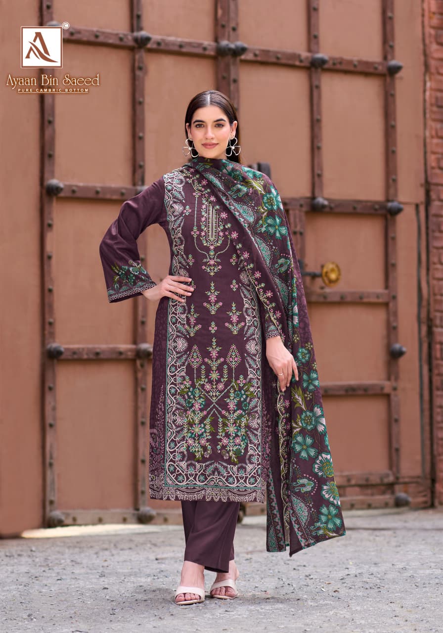 Ayaan Bin Saeed Alok Cambric Cotton Karachi Salwar Suits Wholesaler India