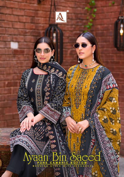 Ayaan Bin Saeed Alok Cambric Cotton Karachi Salwar Suits Wholesaler India