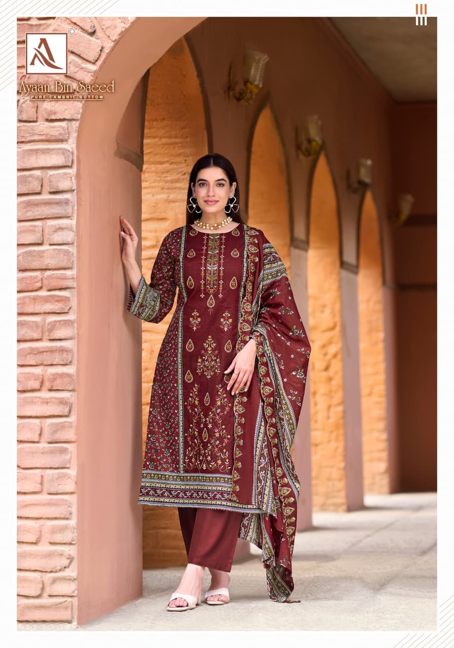 Ayaan Bin Saeed Alok Cambric Cotton Karachi Salwar Suits Wholesaler India