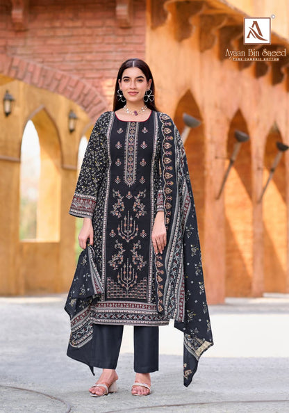 Ayaan Bin Saeed Alok Cambric Cotton Karachi Salwar Suits Wholesaler India