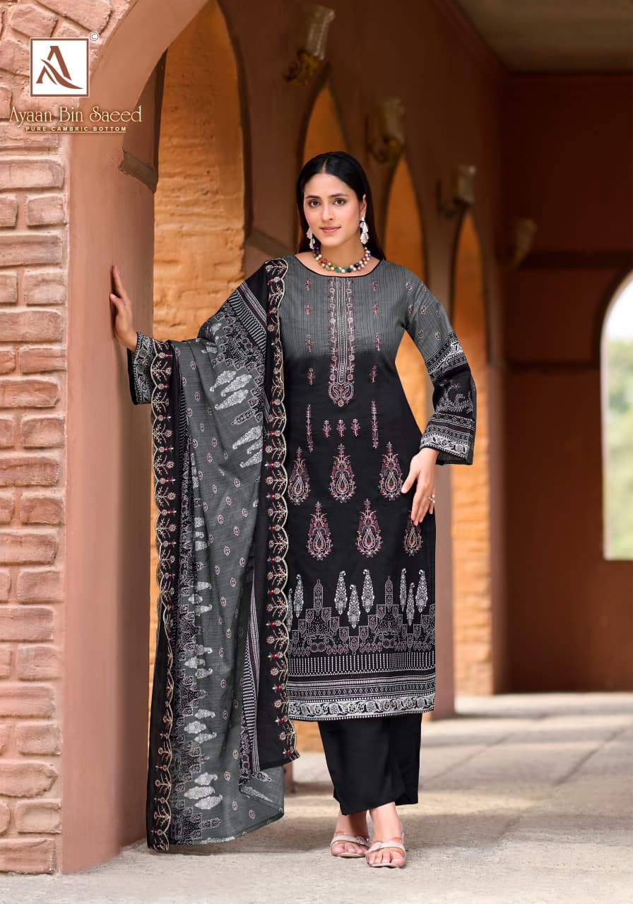Ayaan Bin Saeed Alok Cambric Cotton Karachi Salwar Suits Wholesaler India