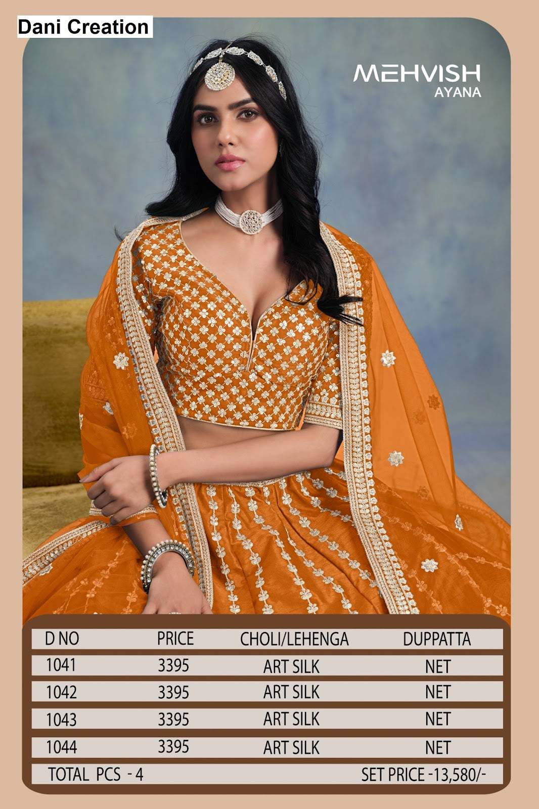 Ayana Mehvish Dani Creation Art Silk Lehenga Choli Manufacturer Ahmedabad