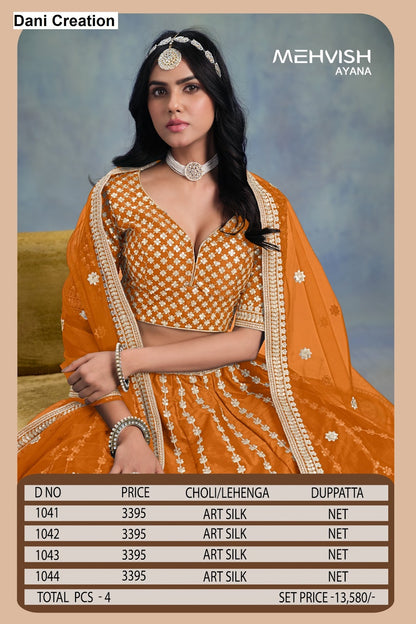Ayana Mehvish Dani Creation Art Silk Lehenga Choli Manufacturer Ahmedabad