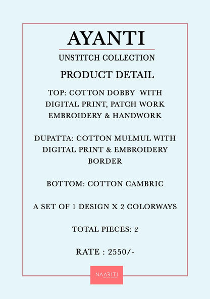 Ayanti Naariti Cotton Pant Style Suits Wholesaler