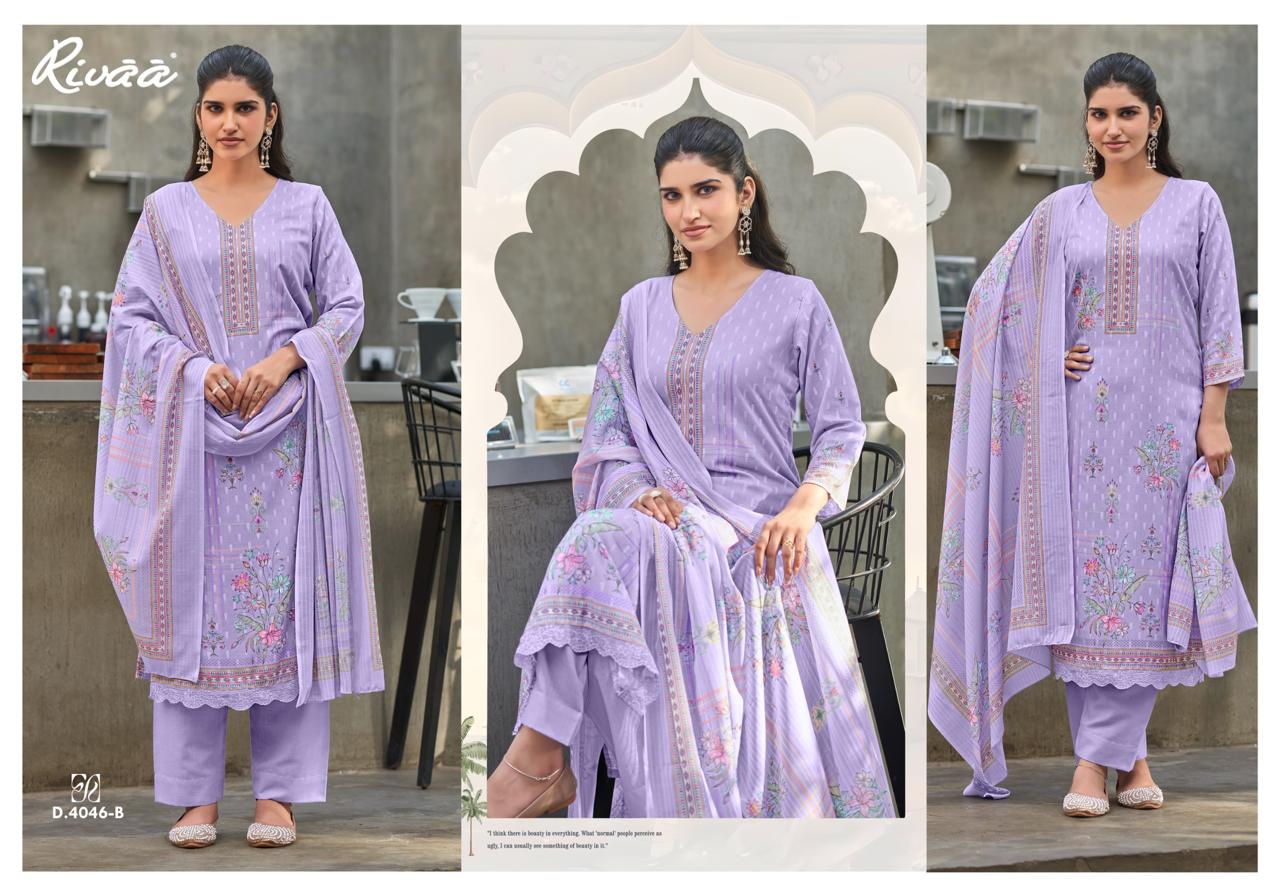 Ayena Rivaa Cotton Pant Style Suits Exporter Ahmedabad