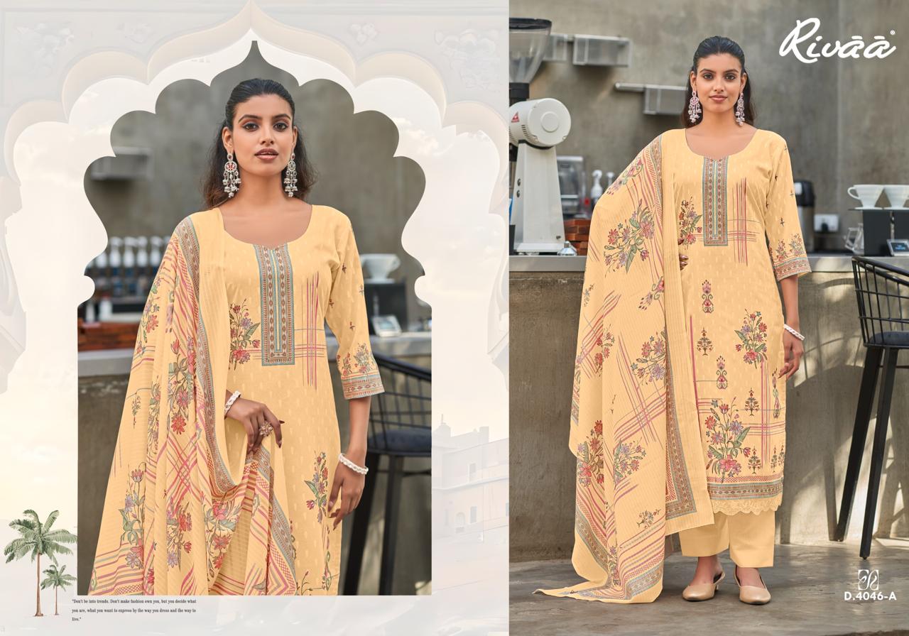 Ayena Rivaa Cotton Pant Style Suits Exporter Ahmedabad