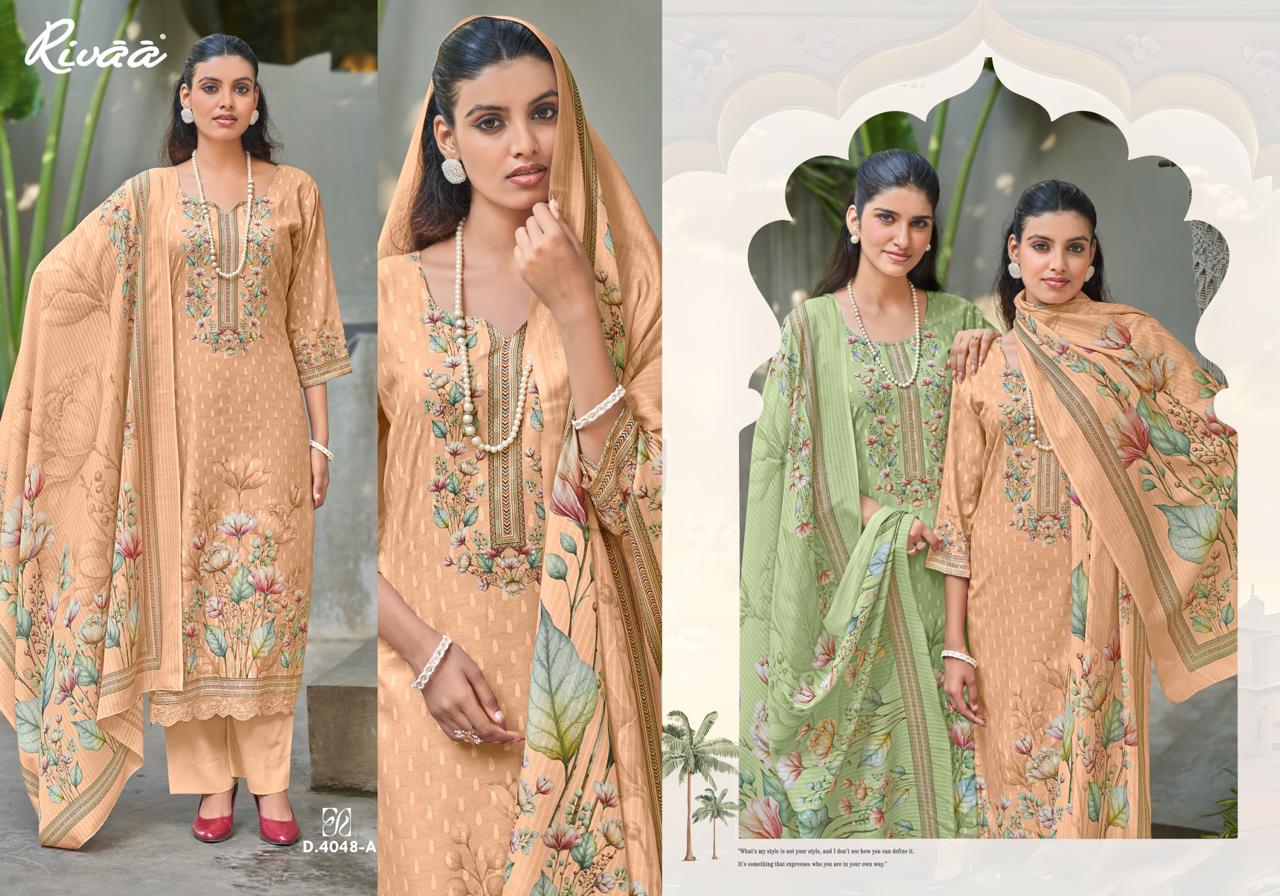 Ayena Rivaa Cotton Pant Style Suits Exporter Ahmedabad