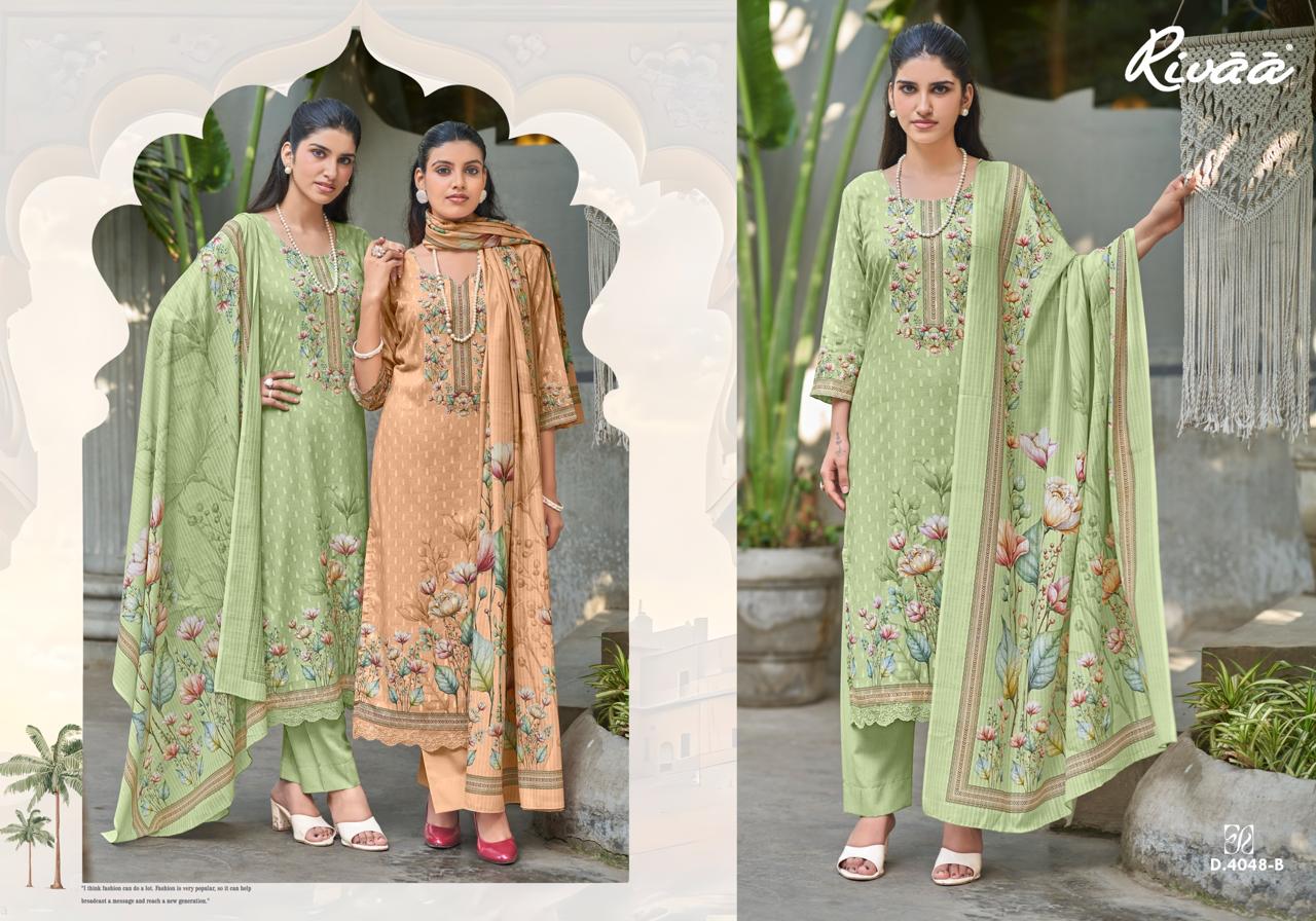 Ayena Rivaa Cotton Pant Style Suits Exporter Ahmedabad