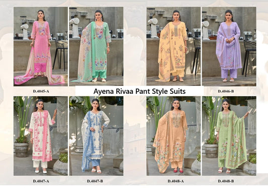 Ayena Rivaa Cotton Pant Style Suits Exporter Ahmedabad