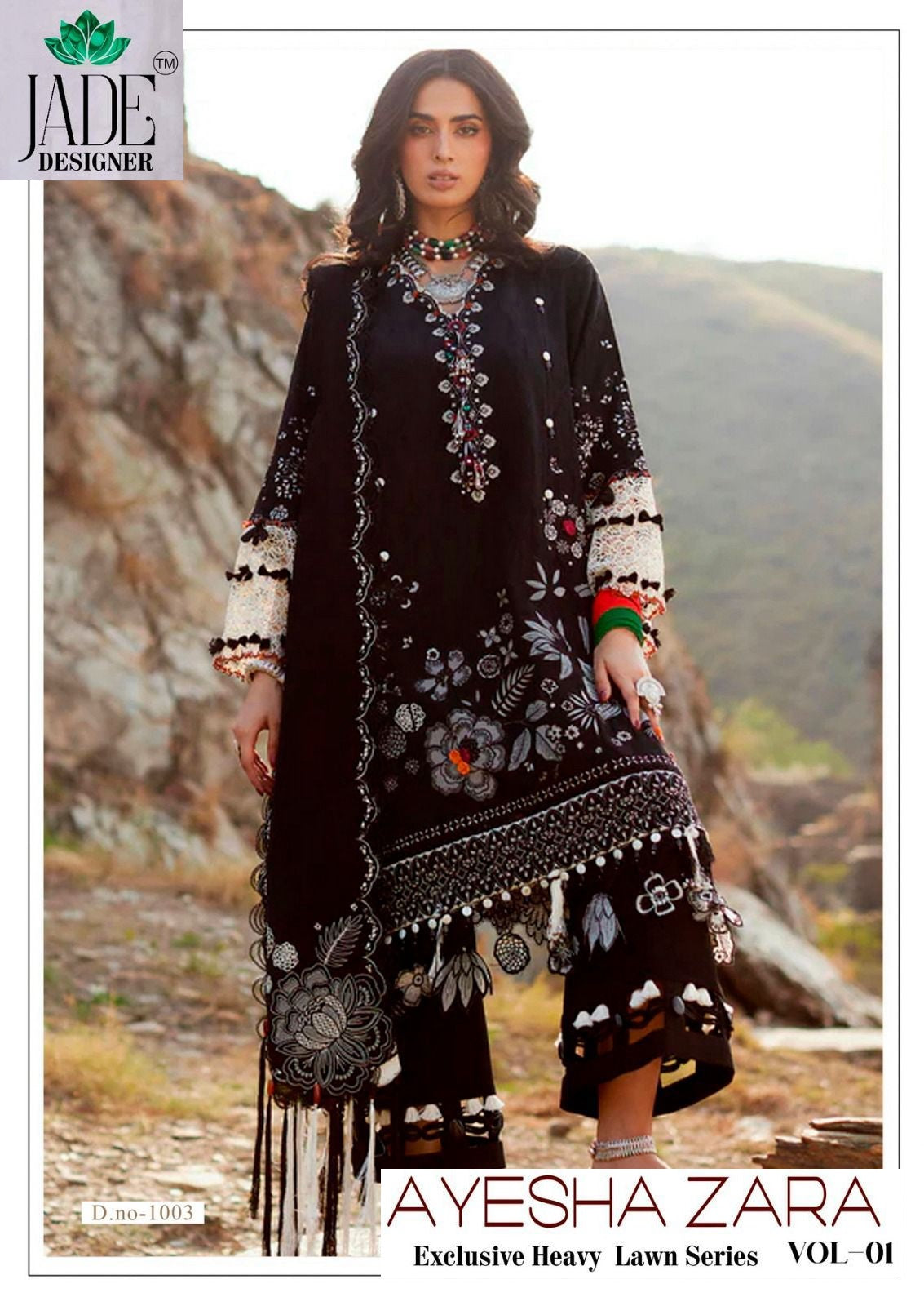 Ayesha Zara Vol 1 Jade Designer Heavy Lawn Karachi Salwar Suits Exporter India