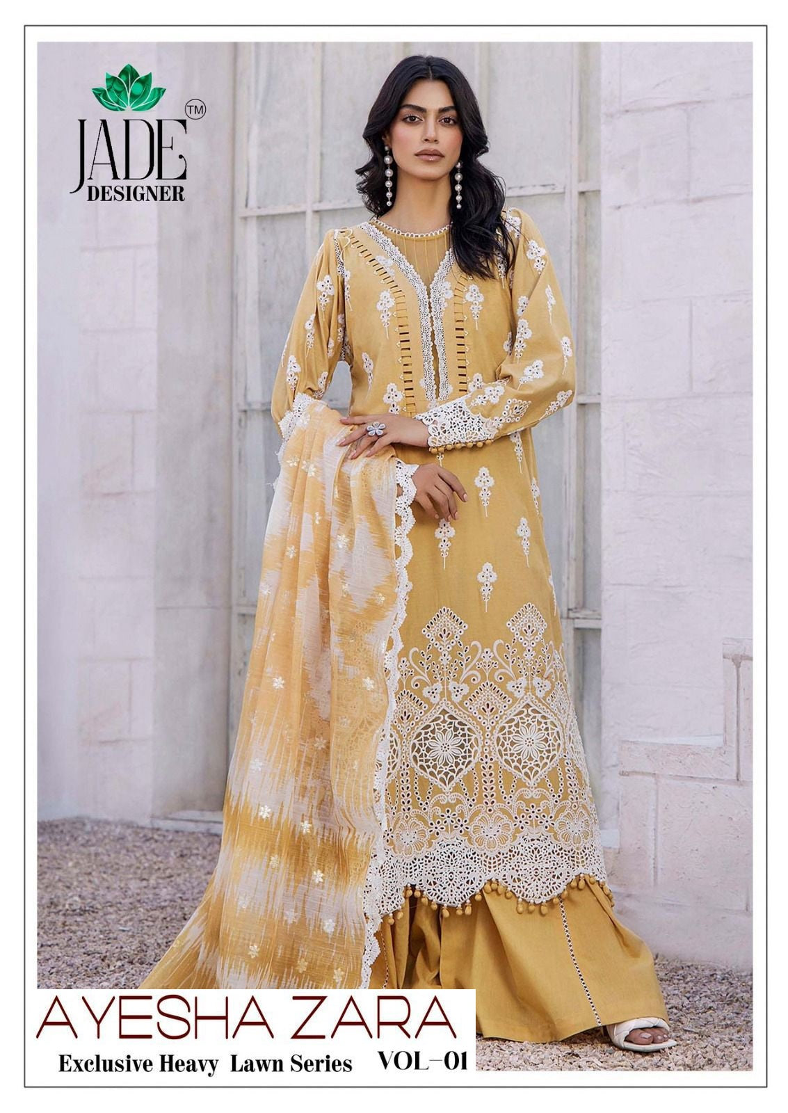 Ayesha Zara Vol 1 Jade Designer Heavy Lawn Karachi Salwar Suits Exporter India