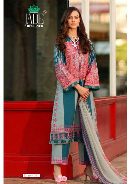 Ayesha Zara Vol 4 Jade Designer Lawn Cotton Karachi Salwar Suits Manufacturer