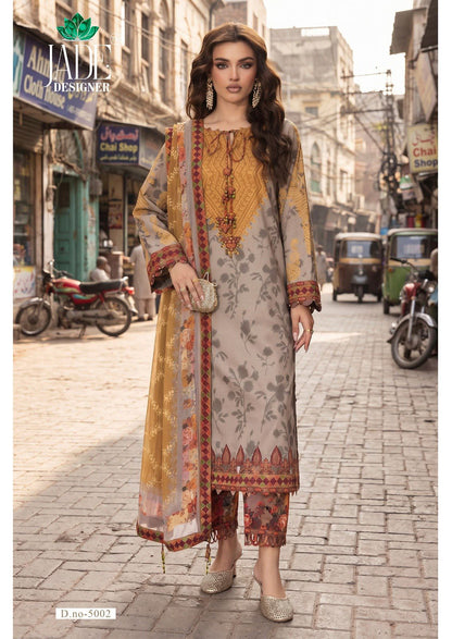 Ayesha Zara Vol 5 Jade Designer Lawn Cotton Karachi Salwar Suits Exporter India