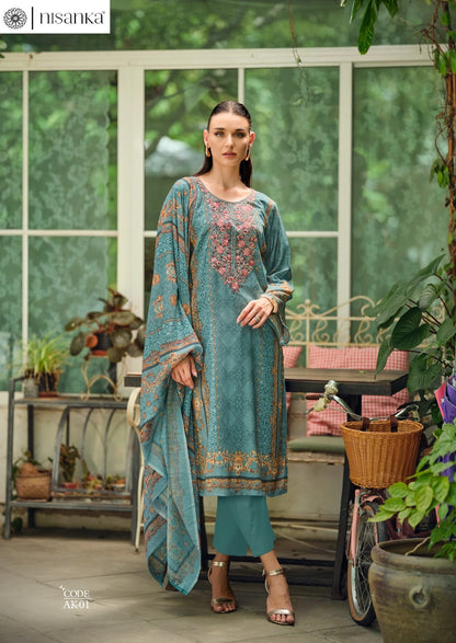 Aykaa Nisanka Viscose Karachi Salwar Suits Supplier Gujarat