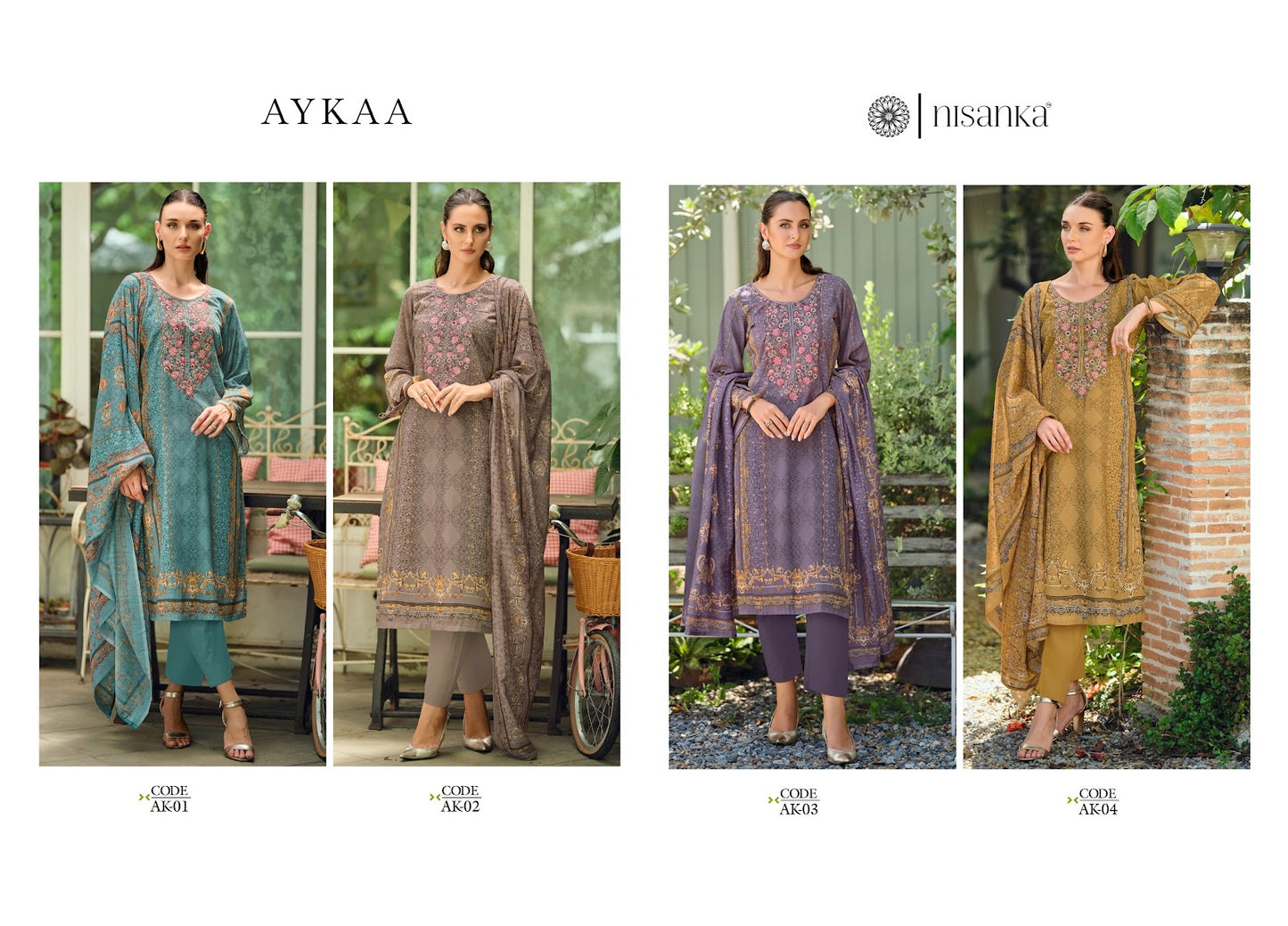 Aykaa Nisanka Viscose Karachi Salwar Suits Supplier Gujarat