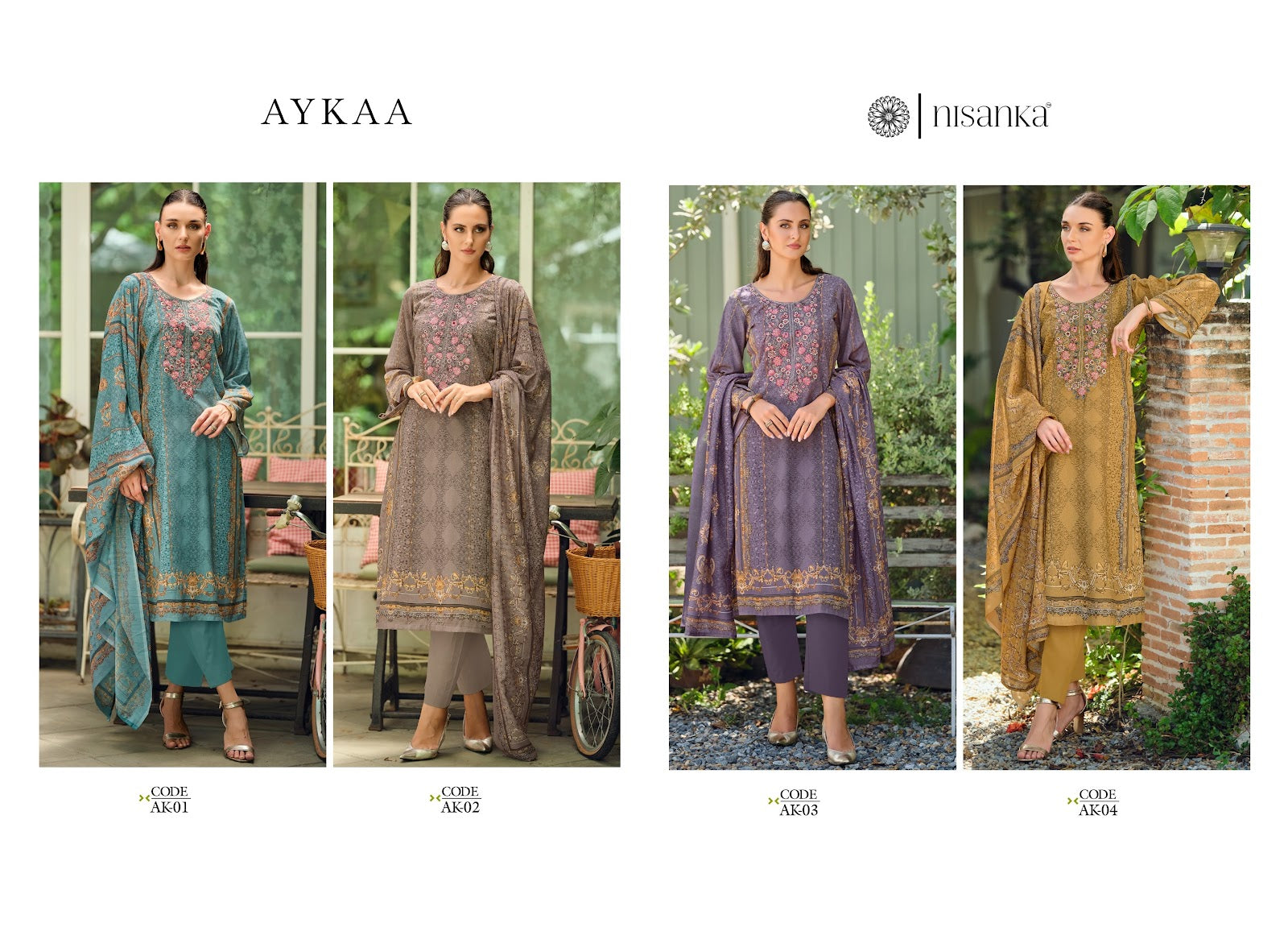 Aykaa Nisanka Viscose Karachi Salwar Suits Supplier Gujarat