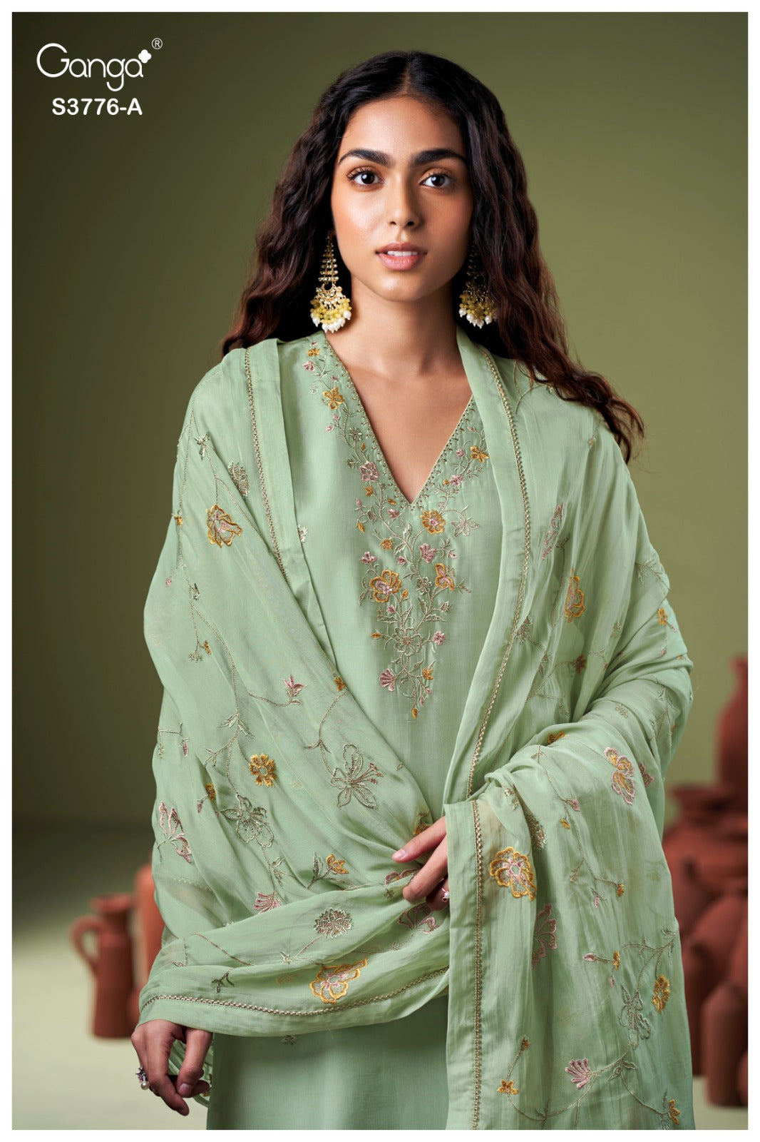 Ayomi 3776 Ganga Premium Bemberg Plazzo Style Suits Exporter Ahmedabad