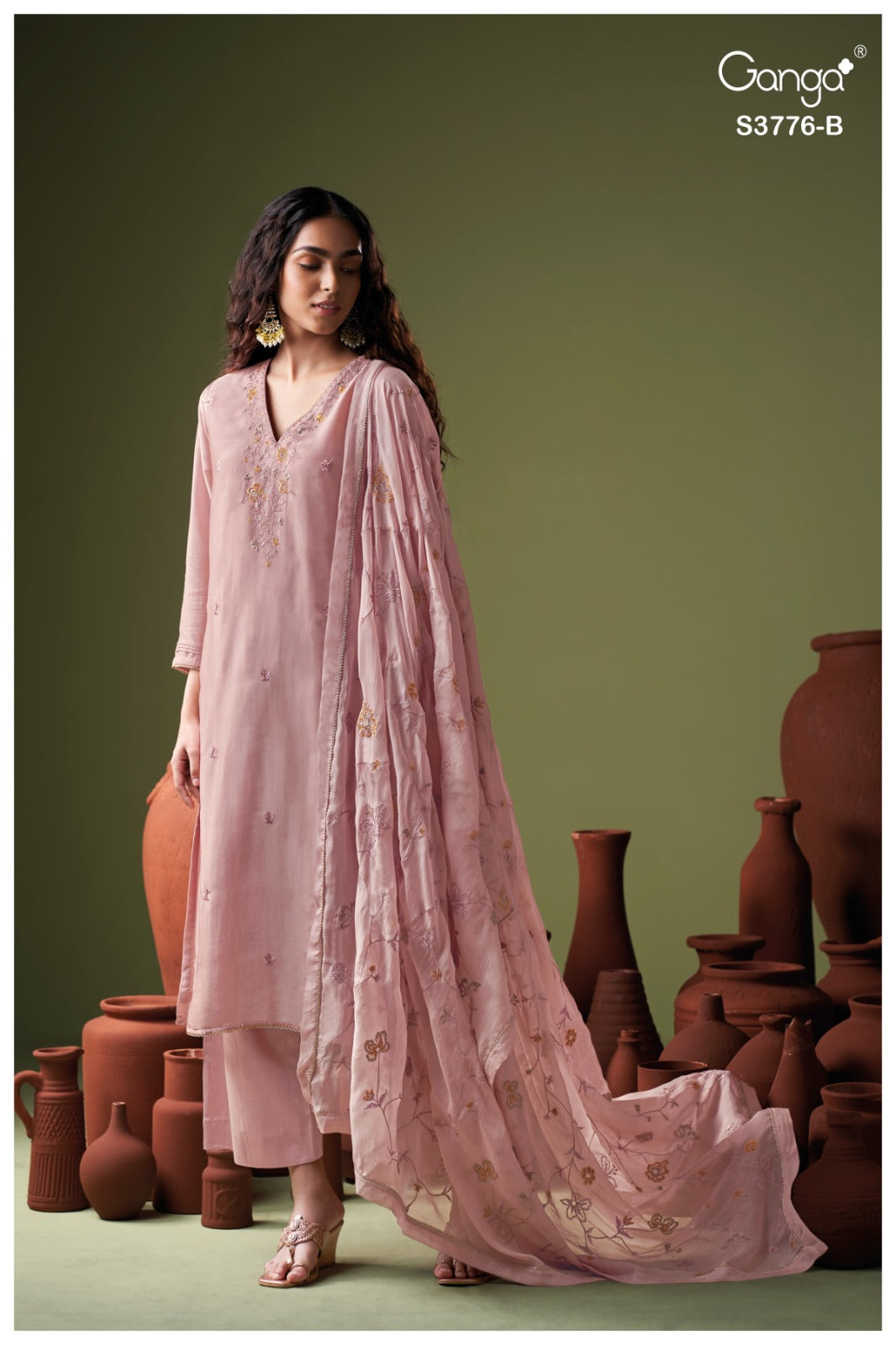 Ayomi 3776 Ganga Premium Bemberg Plazzo Style Suits Exporter Ahmedabad
