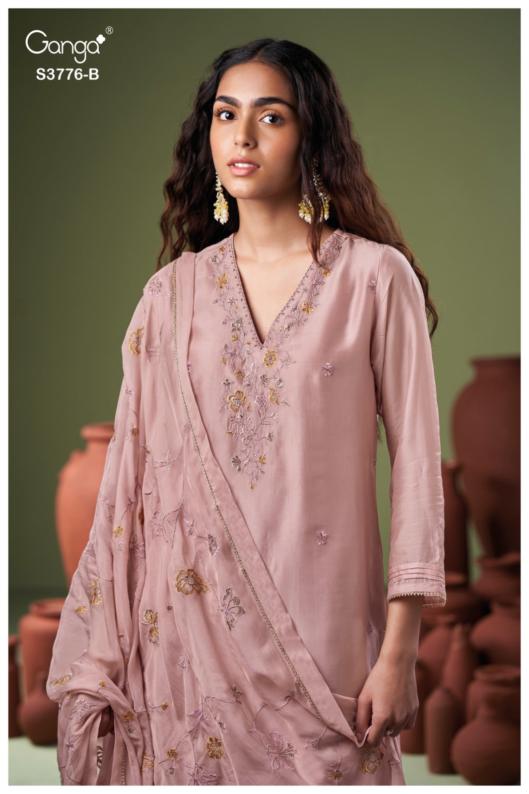 Ayomi 3776 Ganga Premium Bemberg Plazzo Style Suits Exporter Ahmedabad