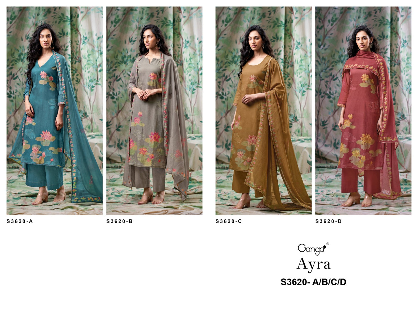 Ayra 3620 Ganga Mal Plazzo Style Suits Wholesale Price
