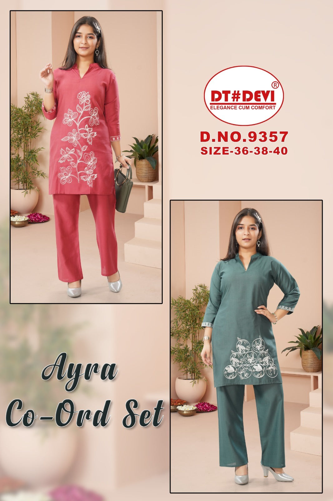 Ayra Dn 9357 Dt Devi Vetican Girls Co Ord Set Supplier India