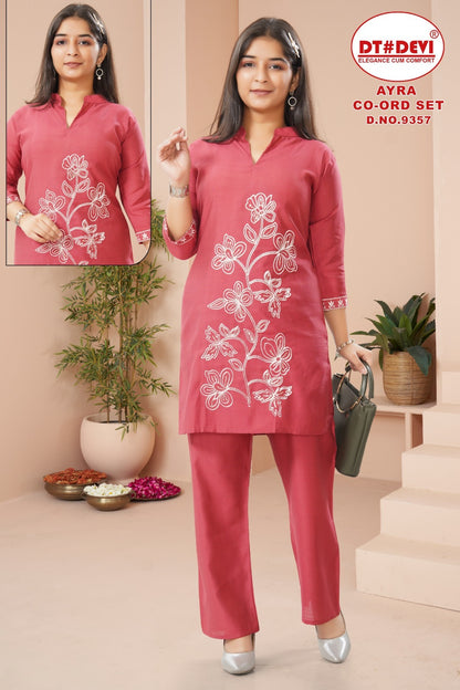 Ayra Dn 9357 Dt Devi Vetican Girls Co Ord Set Supplier India