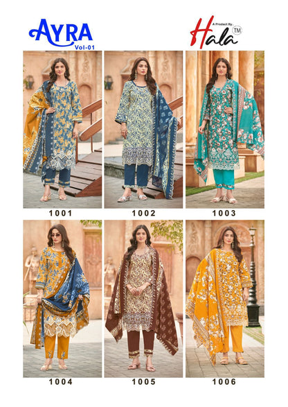 Ayra Vol 1 Hala Pure Cotton Karachi Salwar Suits Manufacturer India