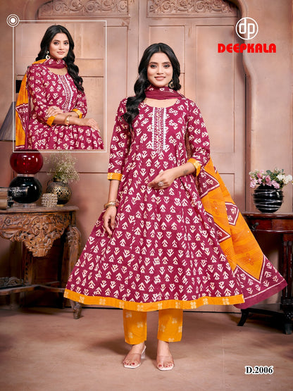 Aysha Vol 2 Deepkala Cotton Readymade Anarkali Suits Exporter Gujarat