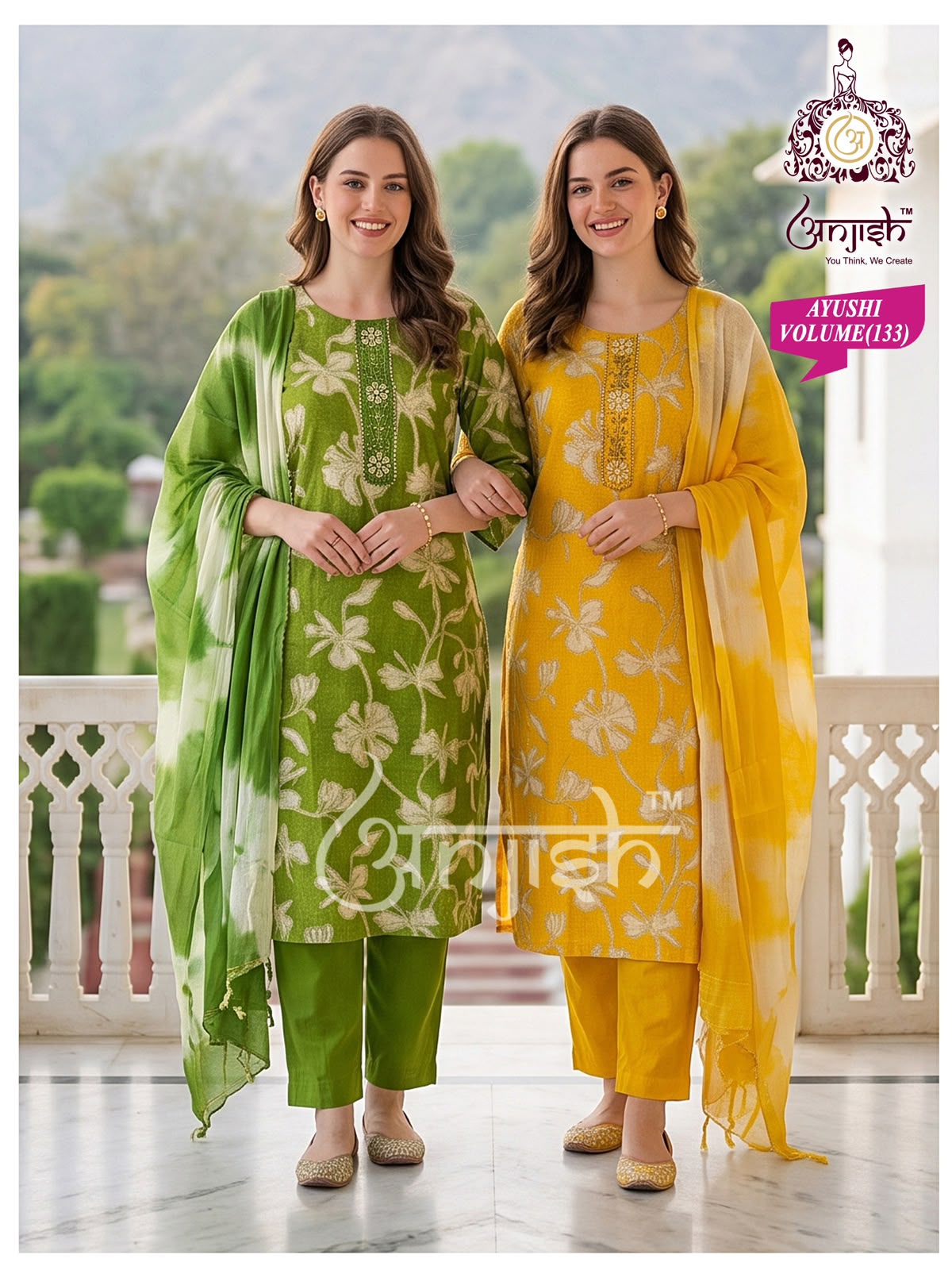 Ayushi Anjish Reyon Readymade Pant Style Suits Wholesale Price