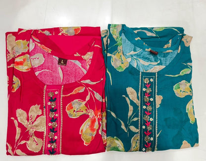 Ayushi Anjish Reyon Readymade Pant Style Suits Wholesale Price