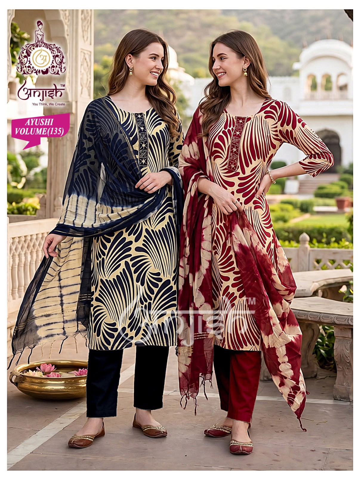 Ayushi Anjish Reyon Readymade Pant Style Suits Wholesale Price