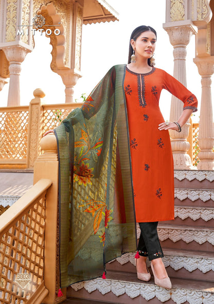 Aayushi Mittoo Viscose Silk Readymade Pant Style Suits Supplier Gujarat