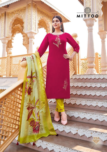 Aayushi Mittoo Viscose Silk Readymade Pant Style Suits Supplier Gujarat