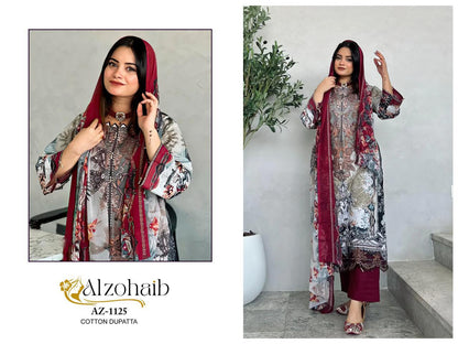Az-1125Ab Al Zohaib Pure Cotton Pakistani Salwar Suits Exporter Ahmedabad
