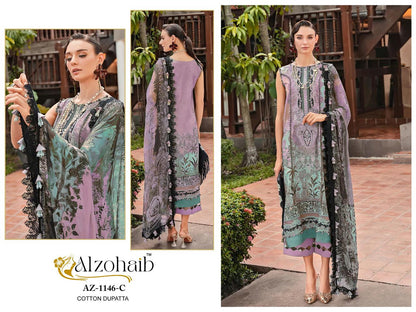 Az-1146Abc Al Zohaib Pure Cotton Pakistani Salwar Suits Wholesaler Ahmedabad