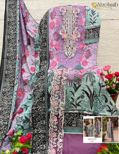 Az-1146Abc Al Zohaib Pure Cotton Pakistani Salwar Suits Wholesaler Ahmedabad