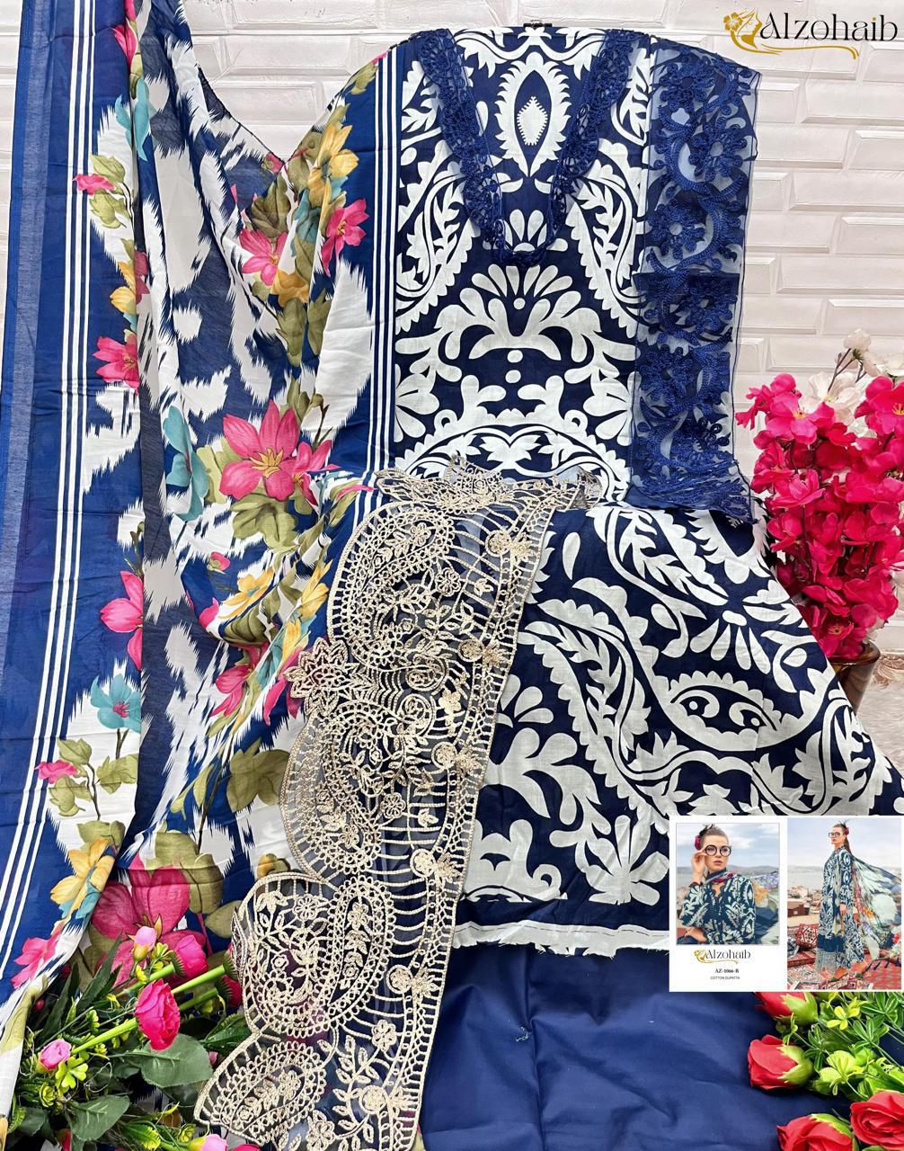 Az 1066 Bge Al Zohaib Cotton Pakistani Patch Work Suits Wholesaler Gujarat