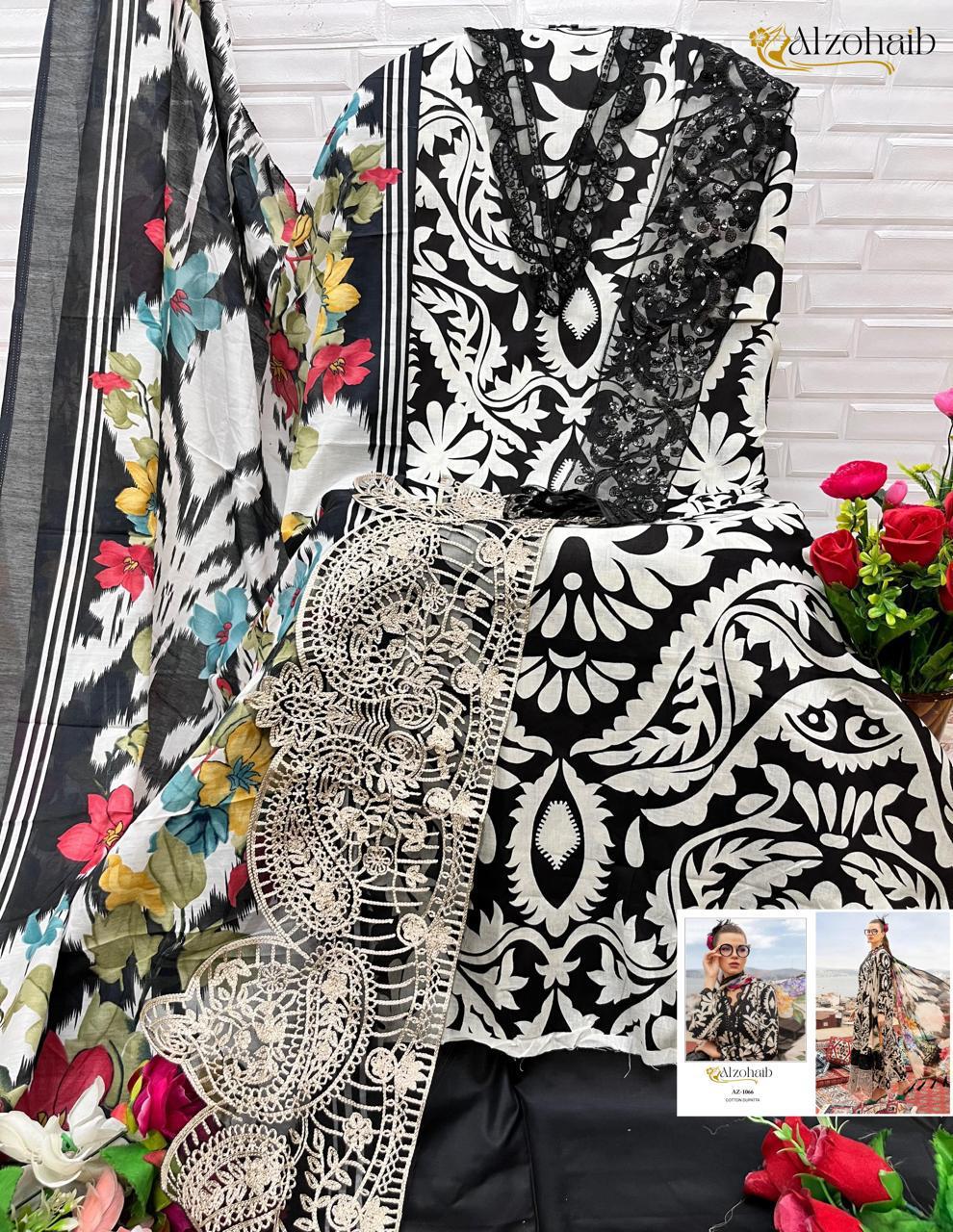 Az 1066 Bge Al Zohaib Cotton Pakistani Patch Work Suits Wholesaler Gujarat