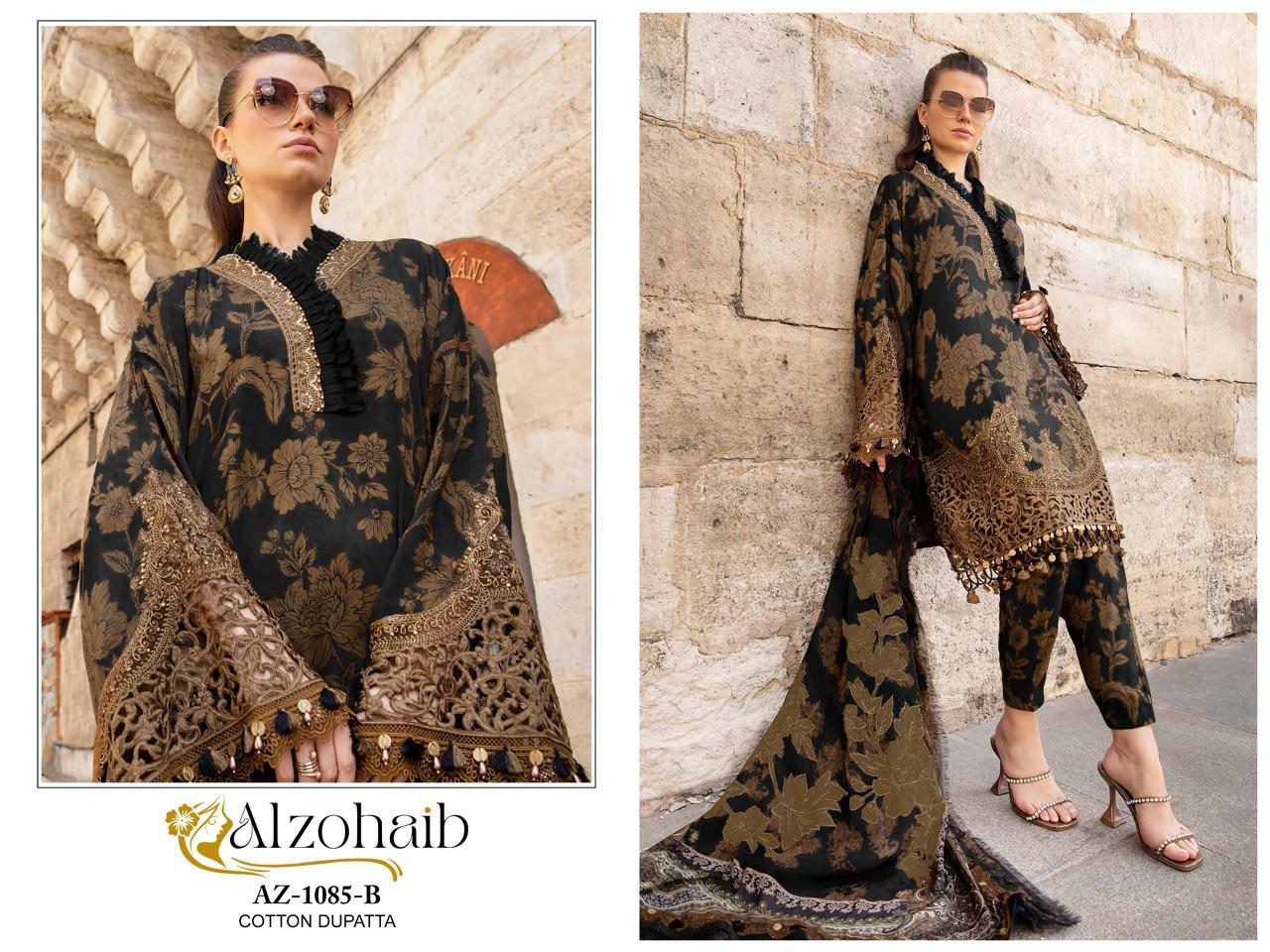 Az 1084-1085 Abc Al Zohaib Cotton Pakistani Patch Work Suits Supplier Ahmedabad