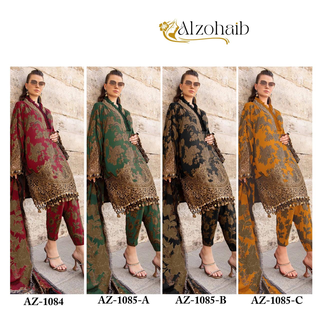 Az 1084-1085 Abc Al Zohaib Cotton Pakistani Patch Work Suits Supplier Ahmedabad