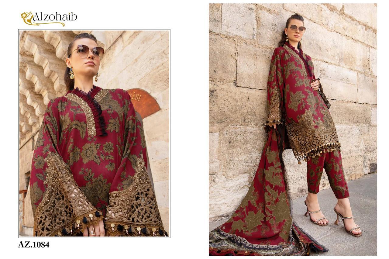 Az 1084-1085 Abc Al Zohaib Cotton Pakistani Patch Work Suits Supplier Ahmedabad