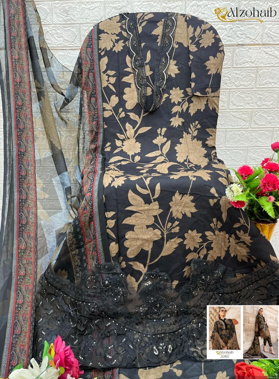 Az 1084-1085 Abc Al Zohaib Cotton Pakistani Patch Work Suits Supplier Ahmedabad