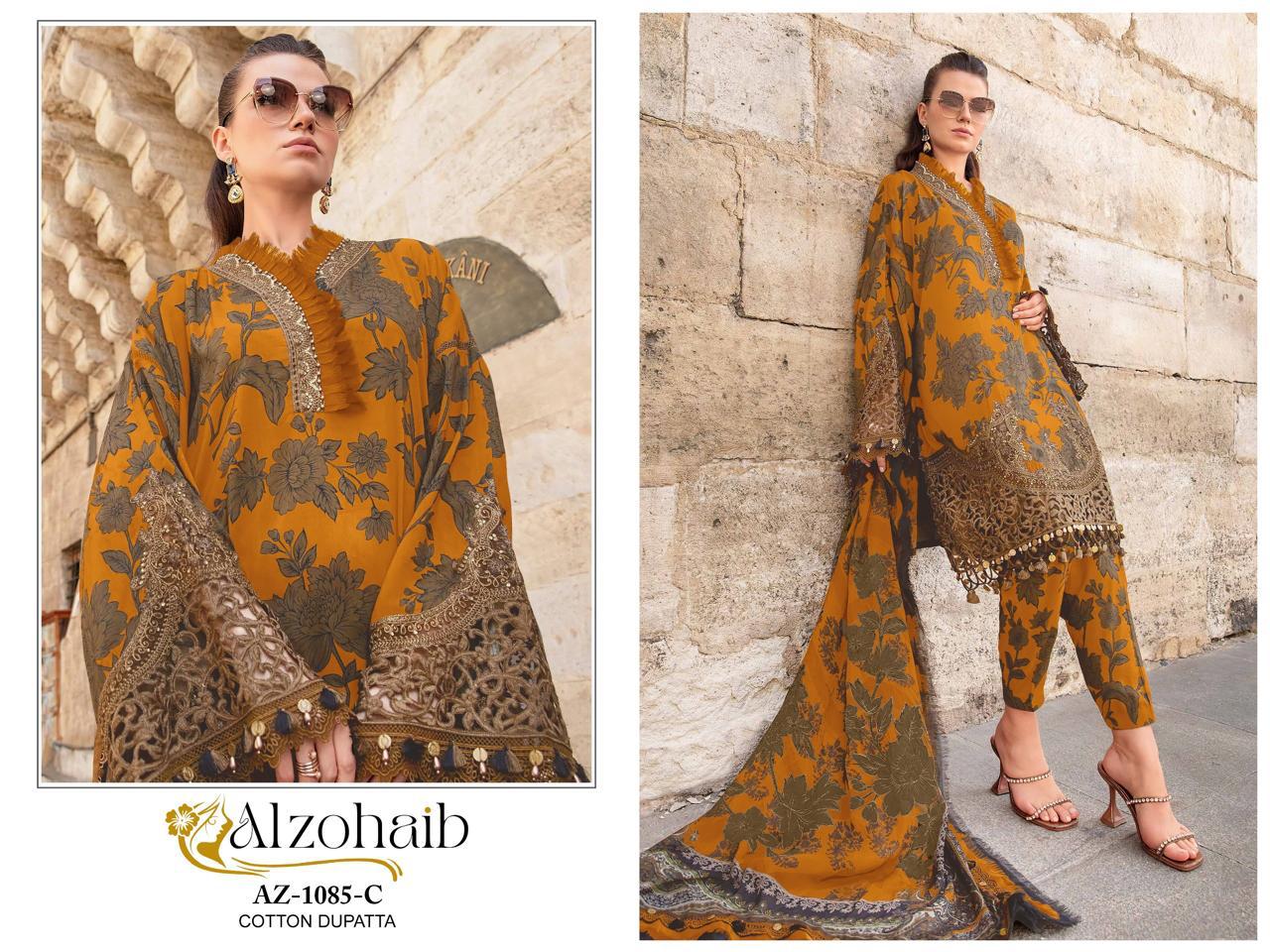 Az 1084-1085 Abc Al Zohaib Cotton Pakistani Patch Work Suits Supplier Ahmedabad