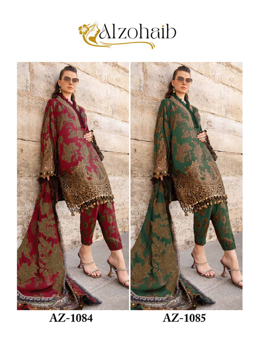 Az 1084-1085 Al Zohaib Cotton Pakistani Patch Work Suits Wholesaler Ahmedabad