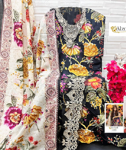 Az 1098 Abc Al Zohaib Cotton Pakistani Patch Work Suits Supplier Ahmedabad