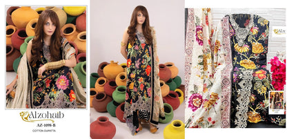 Az 1098 Abc Al Zohaib Cotton Pakistani Patch Work Suits Supplier Ahmedabad