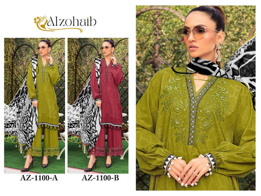 Az 1100 Ab Al Zohaib Cotton Pakistani Patch Work Suits Manufacturer Ahmedabad