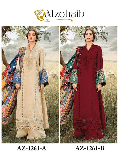 Az 1261 Al Zohaib Pure Cotton Pakistani Salwar Suits Manufacturer Gujarat